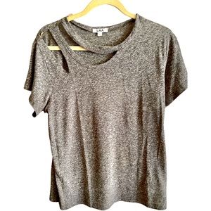 LNA Cut out tee in marl fabric